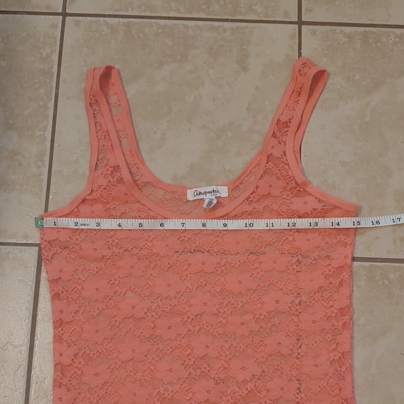 VTG Y2K Aeropostale Sheer Lace Tank Top Coral Cami Women's Size M - Picture 4 of 6